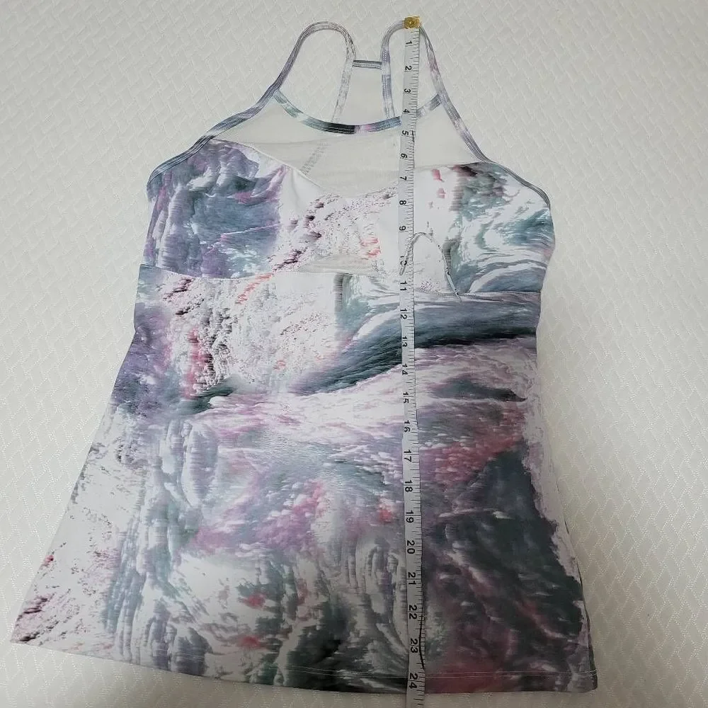 Fabletics Small Daphne Performance Tank Stratus/White Support Mesh Workout Gym - Picture 9 of 9